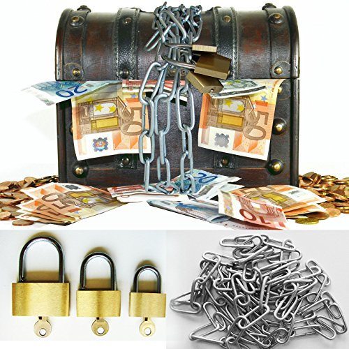 galleryy.net Tanzspiel Geburtstag & Geldschenk Geburtstag in Einem: Komplett-Set aus Schatztruhe, Schlössern, Ketten – zum Ertanzen der Geldgeschenk. Die Schatzkiste als Geldgeschenk.