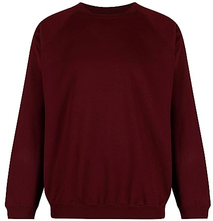 Trutex Crew Neck School Sweatshirt (1-16+ Years), Unisex Uniform Boys and Girls, Standard Fit Jumpers for Boys and Girls, Sweatshirt Kids - Genuine School Uniform Claret