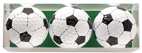 Golfball-Geschenkset Fussball bestehend aus 3 bedruckten Golfbällen in Geschenkbox - EIN tolles Geschenk für jeden fussballbegeisterten Golfer