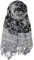 Achillea Pashmina-Schal mit Fransen, weich, seidig, wendbar, Paisleymuster, Schwarz Weiß