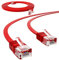 HB-DIGITAL 7,5m Netzwerkkabel LAN Flach Patchkabel mit RJ45 Stecker Reines Kupfer Profi Slim flexibel für Gigabit Ethernet kompatibel mit PC, Router, Switch, Modem, TV, Spiel Konsole Rot