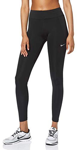Nike Damen Tights Fast, Black/Reflective Silver, M, AT3103-010