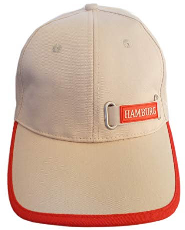Hamburg Baseballcap - Unisex Schirmmütze aus Baumwolle mit Anker und HH Schriftzug - Beige, 58 cm