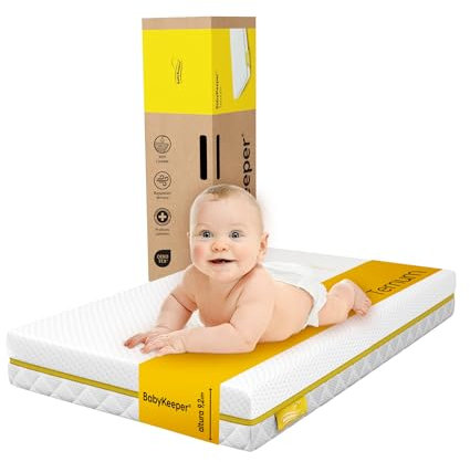 Babykeeper Ternum – Matratze 80x50 für Beistellbett Baby & Baby Bett – 9,2 cm Dicke Babymatratze mit Oeko-TEX, BabyCare Sleep & Atmungsaktiver Waschbezug