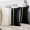 Samt Sofakissen Dekokissen mit Schwarz Weicher Stoff Moderner Minimalismus Streifen Kissenhülle mit Gold Gestreiften für Sofa Auto Couch Stuhl Wohnzimmer Garten,2 Stücke,50 * 50cm