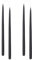 Kunstindustrien® Stabkerzen schwarz, Hergestellt in Dänemark, 42 Farben verfügbar, Tafelkerzen, Durchgefärbte Kerzen lange Brenndauer von 15 Stunden, Kerzen Set Geschenk, 4 Stück 2,2 x 35 cm (Schwarz)