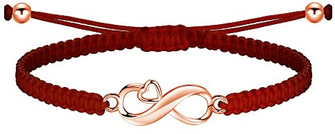 JENDEAR SHINE Bracciale Infinito in Argento 925, Bracciale in Corda Intrecciata Fatto a Mano per Donne Ragazze Compleanno Amicizia Coppia Gioielli Regali