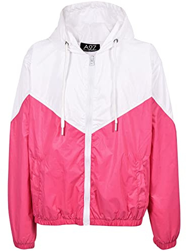 A2Z 4 Kids Girls Boys Motorcycle Biker Windbreaker Shower Proof Contrast - Windbreaker 578 Pink 5-6