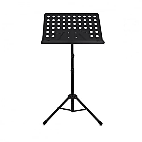 Gear4music Dirigenten-Notenständer für Notenblätter Heavy Duty | Höhenverstellbares robustes Design, klappbare Stativbasis, große 480x330mm Notenplatte