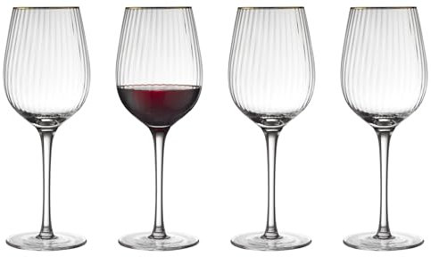 Lyngby Glas Palermo Gold Rotweinglas, Weinglas, 40 cl, 4 Stck.