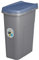 Home Centre Plastic Lift Top Lid Waste Bin Kitchen School 15 Litre Blue-Grey Slim Recycling General Trash & Storage Recycled Rubbish Organiser Container Dustbin Sturdy Quality Made in Italy
