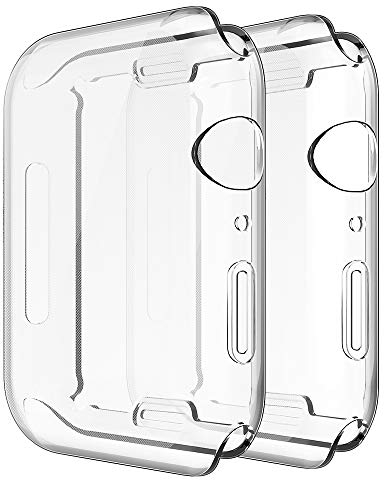 Simpeak 2-Stück Hülle Kompatibel mit Apple Watch 45mm Series 9/8/7, Schutzhülle Leicht Weiche Silikon Ultradünne TPU Case Kompatibel für iWatch 45mm - Transparent
