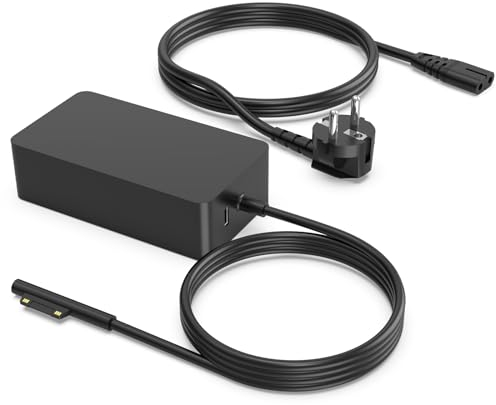 65W Surface Pro Charger for Microsoft Surface Pro 11 10 9 8 X 7+ 7,Surface Book 3 2,Surface Laptop 5/4/3 Studio,Surface Go Tablet Support Both Microsoft Surface Book Laptop Charger