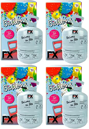 Lot de 4 bouteilles d'Hélium pour 120 ballons (4x 30 ballons)