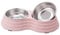 Angeer Stainless Steel Dog Bowls, Non-Slip Double Bowl with Spill-Proof Design for Pet Food & Water, Durable Anti-Tip Pet Feeding Dishes for Dogs(M, Pink)