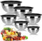 Cinnani 6 Lot de Bol Inox avec Couvercle, Bols mélangeurs, Saladier, Bols de Service, Bol cuisine multifonctionnel