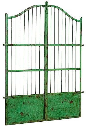 Biscottini Puerta de hierro forjado 117 x 6 x 150 cm, puerta de jardín exterior restaurada, puerta de hierro para exterior