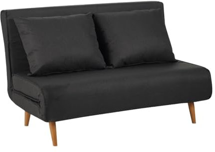 SHIITO Ausziehbares Schlafsofa mit Öffnung - 140 x 83 x 88 cm - Modell Denzo - Maximale Entspannung und Komfort - Dunkelgrau