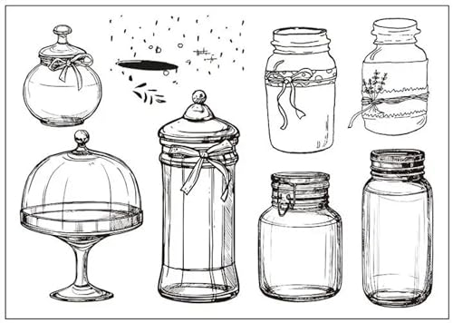 JIAPAILAIYUN Transparente Stempel zum Basteln, 11 x 16 cm Flaschen, transparenter Stempel für Scrapbooking, Kartenherstellung, Dekorationszubehör