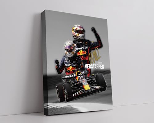 HWC Trading Max Verstappen 16 x 12 inch Canvas Print Signed Autograph Presentation Display for F1 Formula 1 Racing Fans - Canvas Only