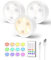 EZVALO Schrankbeleuchtung kabellos mit Fernbedienung, 14 Farben RGB LED Unterschrankbeleuchtung, 1200mAh wiederaufladbare dimmbar Timer LED Spot Light Partylicht für Schrank Küche Treppen (3-Stücke)