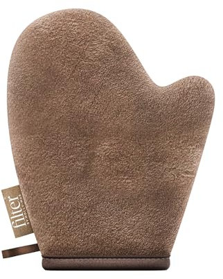 Filter by Molly-Mae Large Velvet Soft Self Tanning Mitt | Double Sided with Stain Protection Lining | Streak-Free Fake Tan Finish | Full Body and Face Application | Machine Washable and Reusable