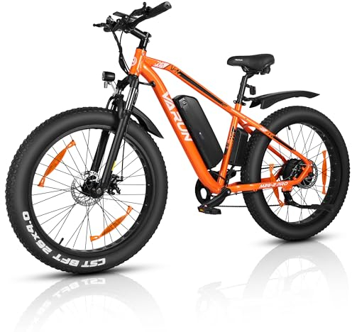 VARUN E Bike, 26 Zoll E-Bike Fatbike mit 4.0 Zoll Reifen, 250W Motor (55Nm) 48V13Ah Akku, 5 Fahrstufen, 100-120 km Reichweite E-Mountainbike für Herren Damen mit LCD-Display