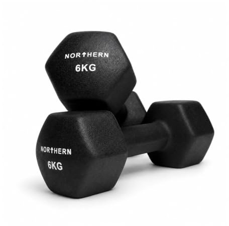 NORTHERN Neoprene Hex Dumbbell Pair for Home Gym, Anti-Roll Non-Slip Weights for Aerobic Exercise, Strength Training, Pilates, Muscle Toning, Physiotherapy & Fitness Workouts