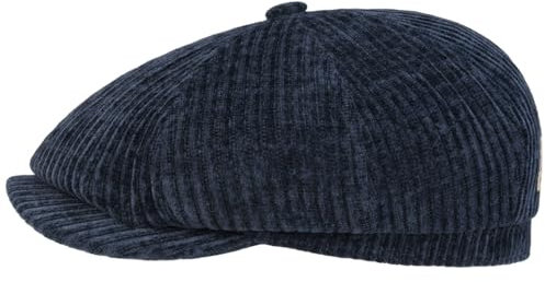 Stetson Hatteras Flatcap Corduroy Herren Herbst Winter Made in EU dunkelblau S (54-55 cm)