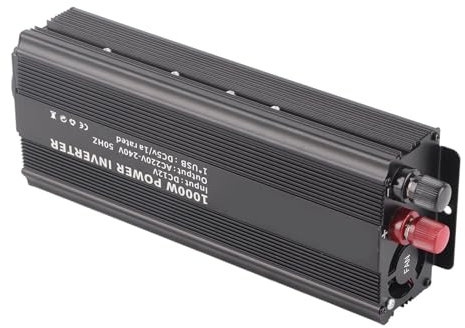 Onduleur à Onde Sinusoïdale 12V 1000W, Convertisseur de Puissance 220V, Panneau Solaire pour Utilisation en Voiture et Ordinateur Portable
