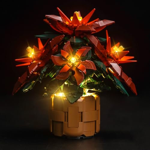 Led Licht Set Kompatibel mit Lego 10370 Poinsettia (Kein Modell), Dekorationsbeleuchtungsset Compatible with 10370 Poinsettia Kreative Spielzeug