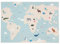 RugVista World map Teppich - Hellblau/Beige Teppich 160x230 Moderner Teppich