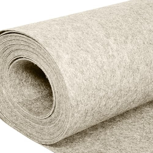 Filzrolle Filzstoff - 40cm x 250cm x 3mm,Bespannstoff aus Filz, für DIY Handwerken Dekoration Filzunterlage,Patchwork Filz tischläufer Kostüme(Beige)