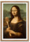 ARTFAVES® Poster - Mona Lisa Klobürste | Wanddeko Wandbild Kunst Modern Witzig | mit Rahmen Eiche | 21 x 30 cm