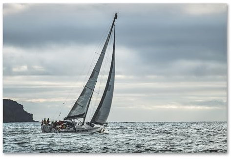 Postereck - 3158 - Jacht, Yacht Segeln Boot Meer Natur Irland - Fahrzeug Wandposter Fotoposter Bilder Wandbild Wandbilder - Leinwand - 40,0 cm x 30,0 cm