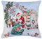 Home of Christmas Kissenhülle Weihnachten 45x45 cm Kissenbezug Gobelin Weihnachtskissen Sofakissen Dekokissen Kissen Reißverschluss (Schneedorf - Weihnachtsmann (Glitzernde))