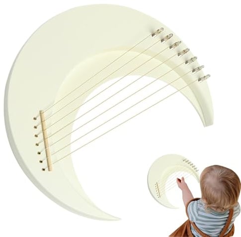 Acunny Arpa Luna Lyra, strumento musicale Lyre Arpa – pianoforte Lyra a 7 | corde, strumento musicale Crescent, strumento per arpa portatile con chiave di accordatura per gli amanti della musica