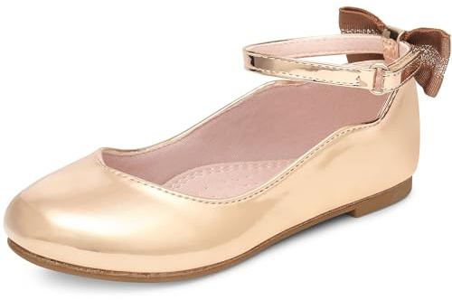 FUPPIA Girls Mary Jane Shoes Princess Ballerina Dress Uniform Shoes for Little Big Kids UK Golden Size 3