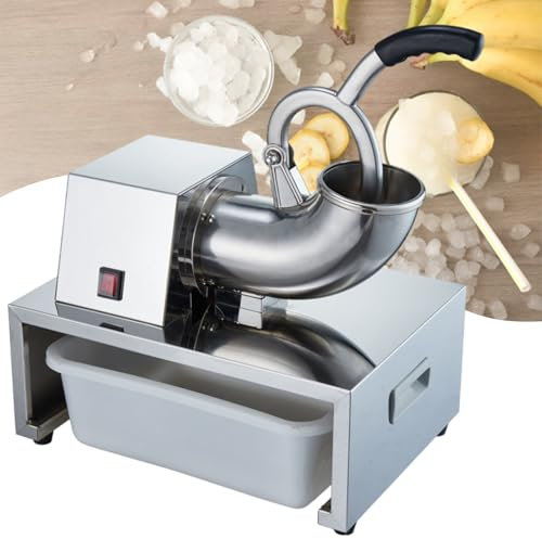 FLNOZAMZ Industrial Commercial Big Ice Shaving Machine, Ice Crusher - Commercial Grade with Acrylic Case, Stainless Steel Dual Box, for Home, Bar (220v)