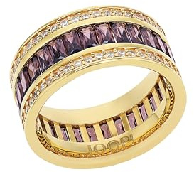 JOOP! Ring für Damen, Silber 925, mit Zirkonia, 10 mm, gold, Geschenkidee, kommt in Schmuck Geschenk Box