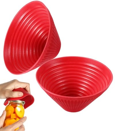 HUVZOR 2 Stück Rot Glasöffner Greifer Pads Rutschfest Gummi Glasoffner Wiederverwendbarer Mehrzweck Flaschendeckelöffner Wärmedämmung Pads Jar Opener Grip Rubber Für Senioren Schwache Hände