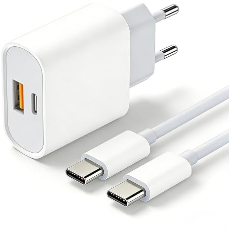 Caricatore USB C,Presa 25W Ricarica Rapido con Cavo USB C 2m for iPhone 17 16 15 14 13 12 11 Pro/Pro Max/Plus,SE XS XR 8 7 6S Plus Mini SE,Samsung Galaxy S25 S24 S23,Spina USBC Alimentatore Muro
