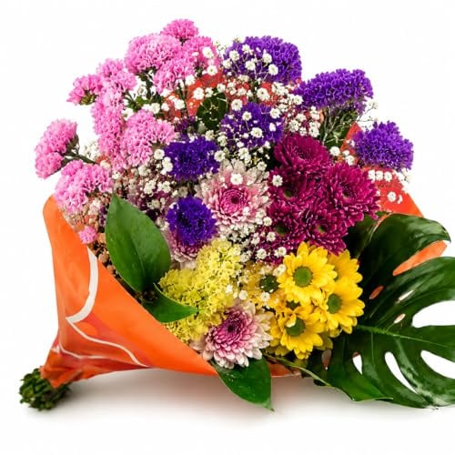Ramo de Flores Frescas Naturales | Bouquet Variado y Colorido | Preparación Artesanal | Ideal para Regalo, Detalle Romántico, Decoración y Eventos