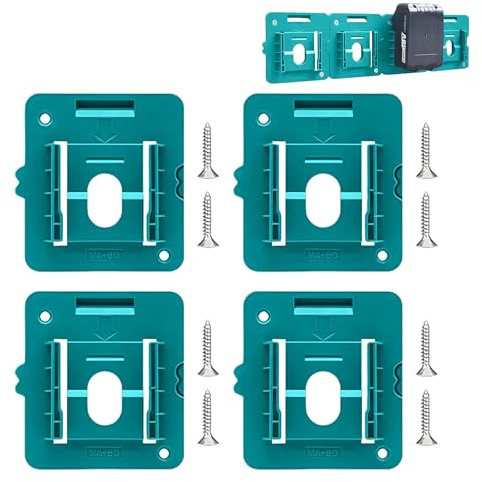 4 Stück Batteriehalte Kompatibel mit Makita &Bosch, 14.4-18V Wandhalterung Akku-Aufbewahrungsgestell Akkuhalter für BL1860 BL1850 BL1840 BL1830 Akku