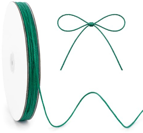 KINGLAKE 100m Green Jute String, 2mm Garden Twine Hemp Thin Rope String for Gift Wrapping, Crafts, Christmas Decorations, Gardening Plant Support