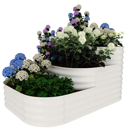 Koioplie Galvanisiertes Hochbeet 3-in-1, 154x107x30 cm – langlebiges, rostgeschütztes Metall-Pflanzbeet, offene Unterseite, einfache Montage, sicher abgerundete Kanten, perfekt für Gemüse & Kräuter,