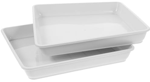 Toddmomy 2 Pezzi Sottovaso Quadrato 50x50 in Plastico, Base per Vasi Fondo Piatto e Antiscivolo, per Bonsai e Piante da Giardino