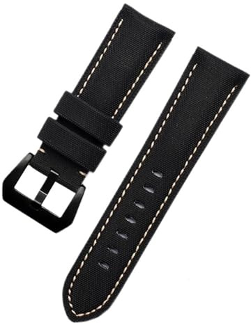 PCCWBCPJC Nylon-Kohlefaser-Armband, kompatibel mit Panerai PAM1661 441 Uhr GT2 Magic2 BELL ROSS 22/24/26 mm, blau-schwarzes Armband(Black-white-black,22mm)