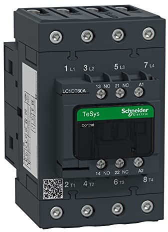 Schneider Electric TeSys Deca contactor,4P(4NO),AC-1,=440V 60A,48V AC 50/60Hz coil,LC1DT60AE7