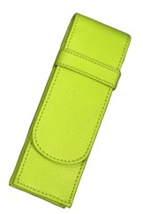 Alassio 2672 - Schreibgeräteetui aus echtem Leder, Etui in hellgrün, Stiftetui ca. 14 x 4,5 x 2 cm, Lederetui für 2 Stifte